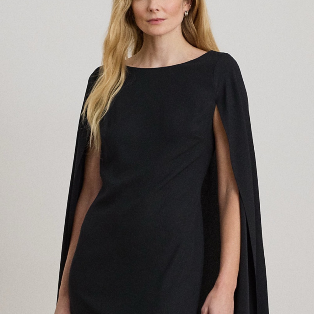 Ralph Lauren Black Mini Dress with Cape